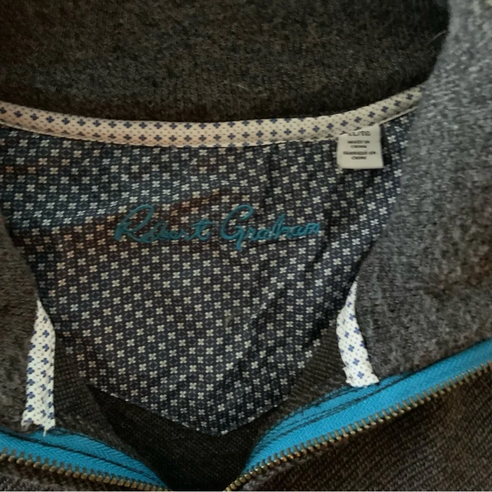 Robert Graham Charcoal Zip-Up Sweater